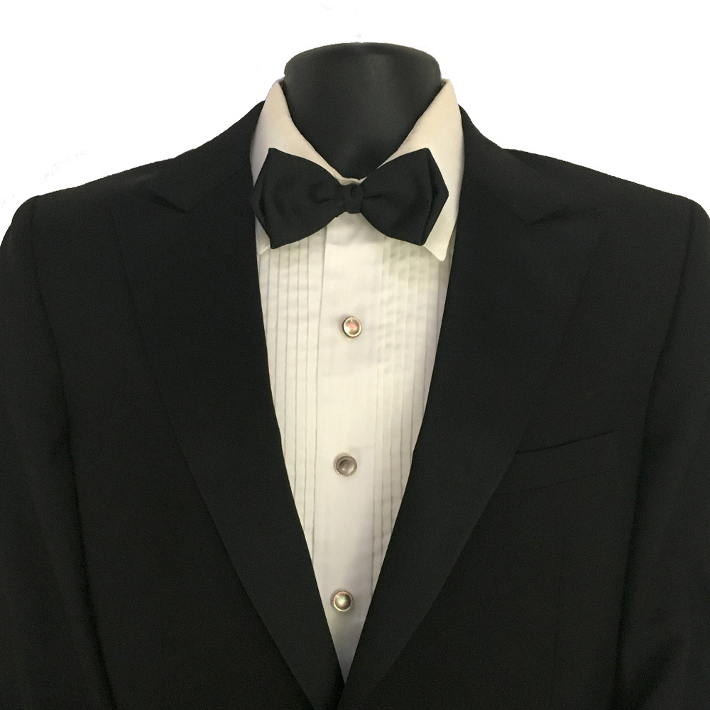 Wool Tuxedo Full Suit + Button Studs Bow Tie, etc.